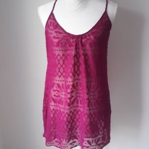 Semi sheer fuchsia night dress